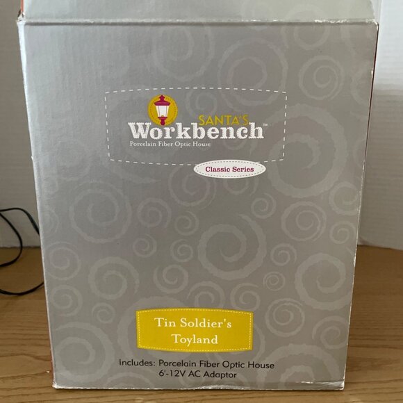 Vtg Santas Workbench Tin Soldiers Toyland Fiber Optic Christmas Village Shop - Picture 9 of 13